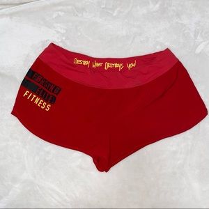 RED REEBOK ATHLETIC SHORTS